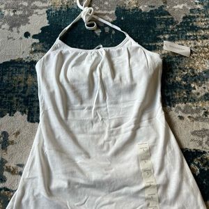 White sleeveless Banana Republic cotton shirt.
